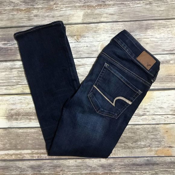 2R American Eagle Artist Crop Dark Wash Jeans sz 2 - Picture 1 of 6